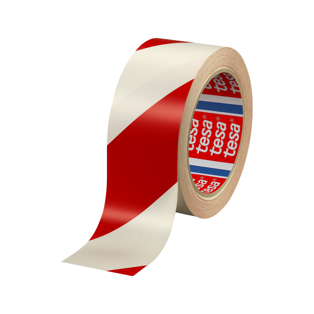 CINTA DELIMITADORA BLANCO-ROJO 50M 33MM TESA