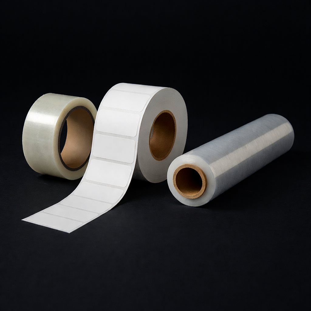 Stretch film Transparente, etiquetas y cinta de embalaje