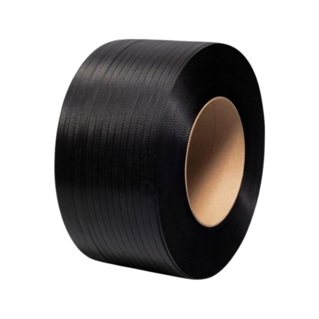 Zuncho plástico negro manual PP 12mm x 0.8mm 1700 metros — Bodemix